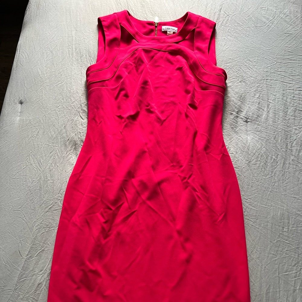 Calvin Klein Strapless Fuchsia Dress